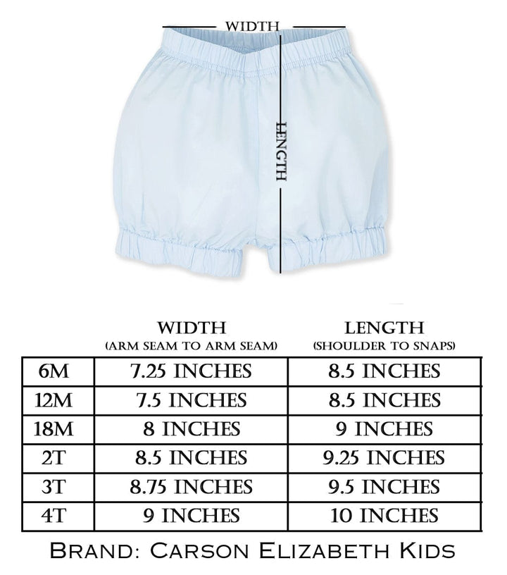 Carson Elizabeth Kids BSHORTLTBL size chart