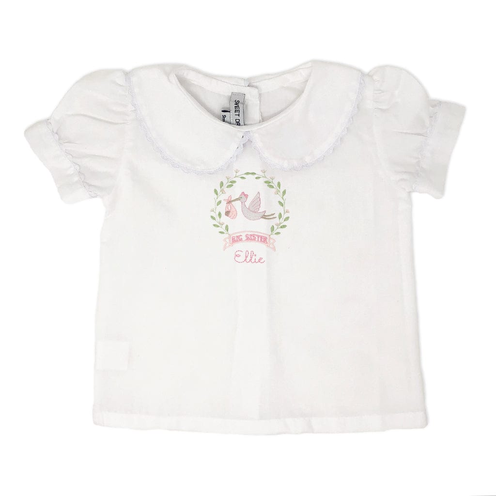 Monogrammed Big Sister Peter Pan Collar Shirt
