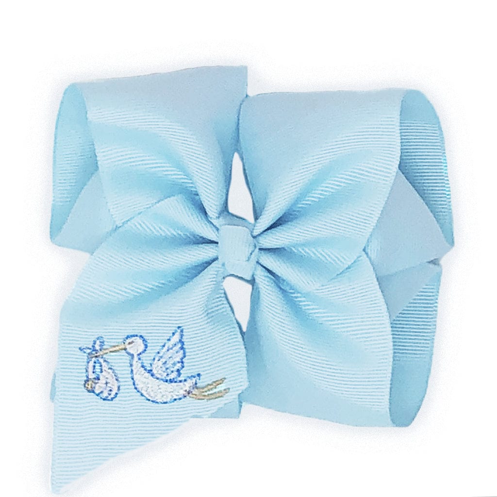 Blue Stork Hair Bow