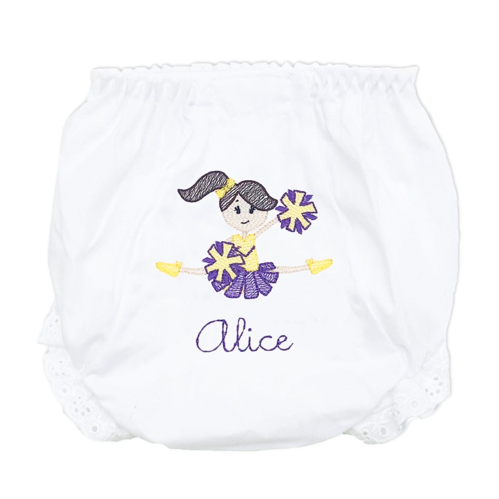 Personalized Football Cheerleader Baby Bloomers Miss Monogram