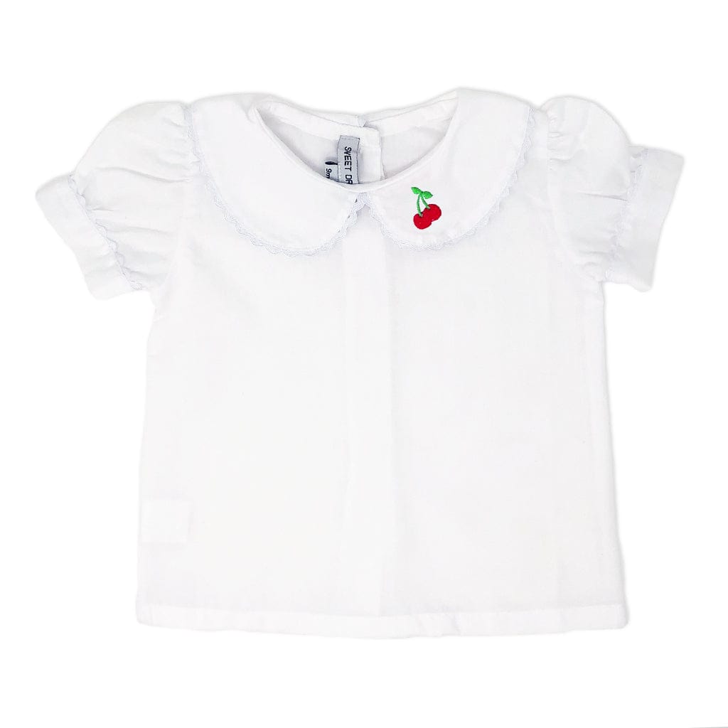 Cherry Peter Pan Collar Shirt for Girls