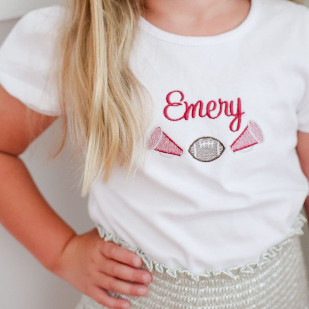 cheer game day football teeshirt