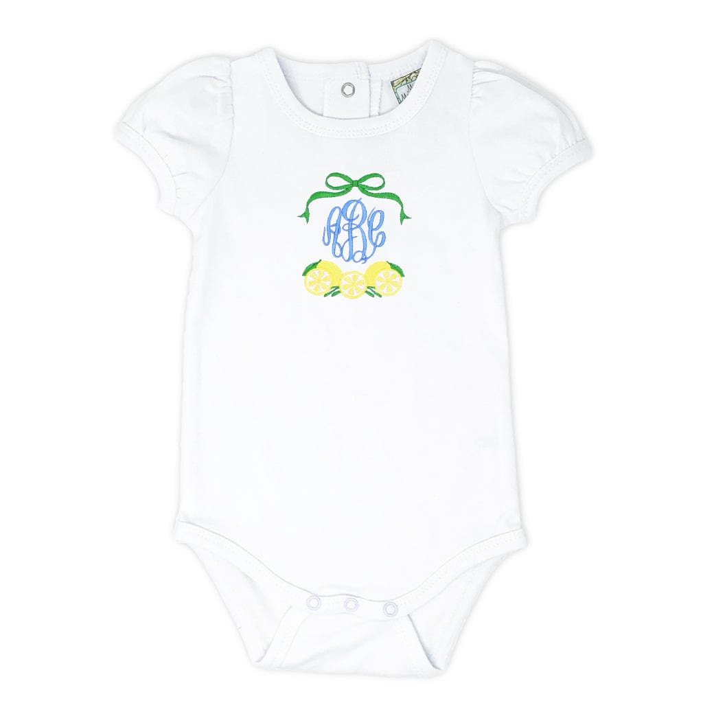Monogrammed Lemon Onesie
