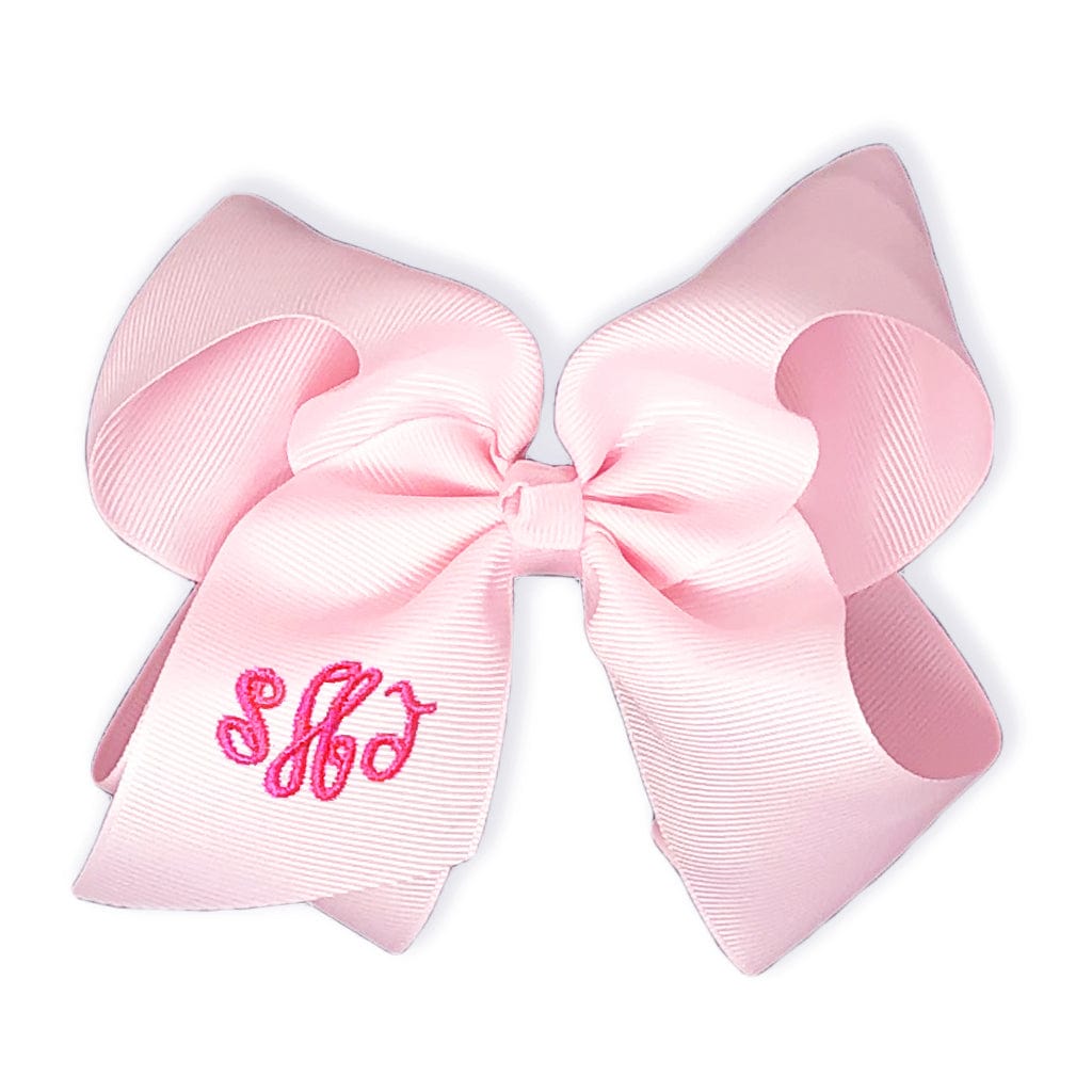Light pink bow with monogram