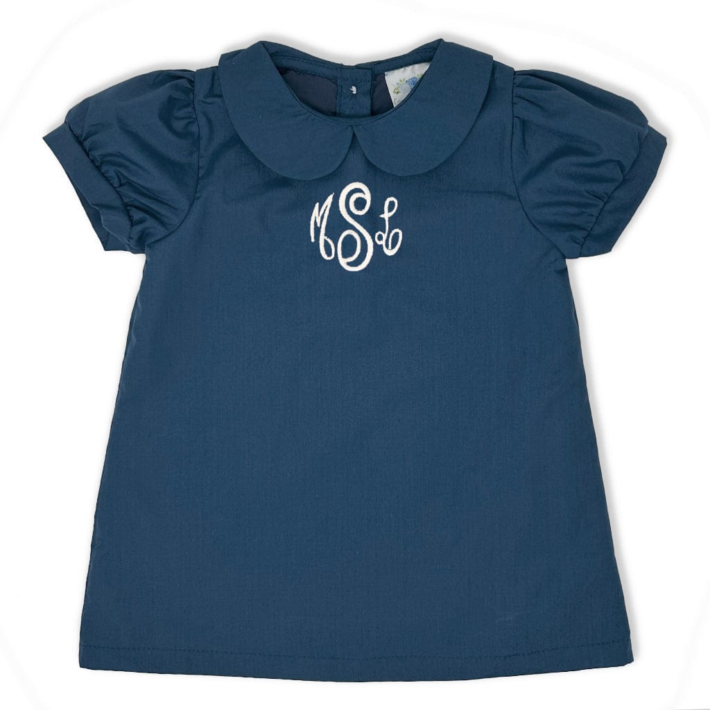 Jon Bubble Poly Navy Dress with Fewer Wrinkles