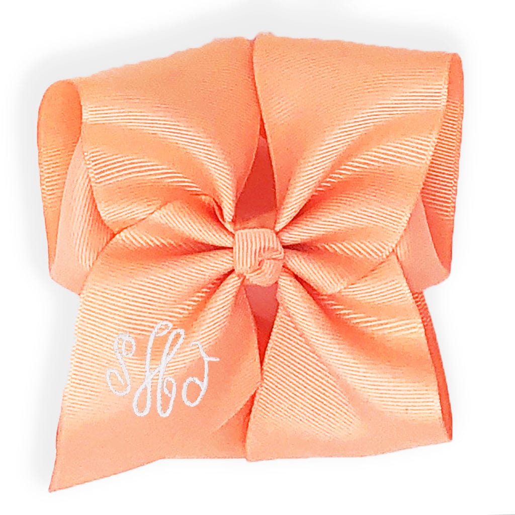 Peach bow with monogram