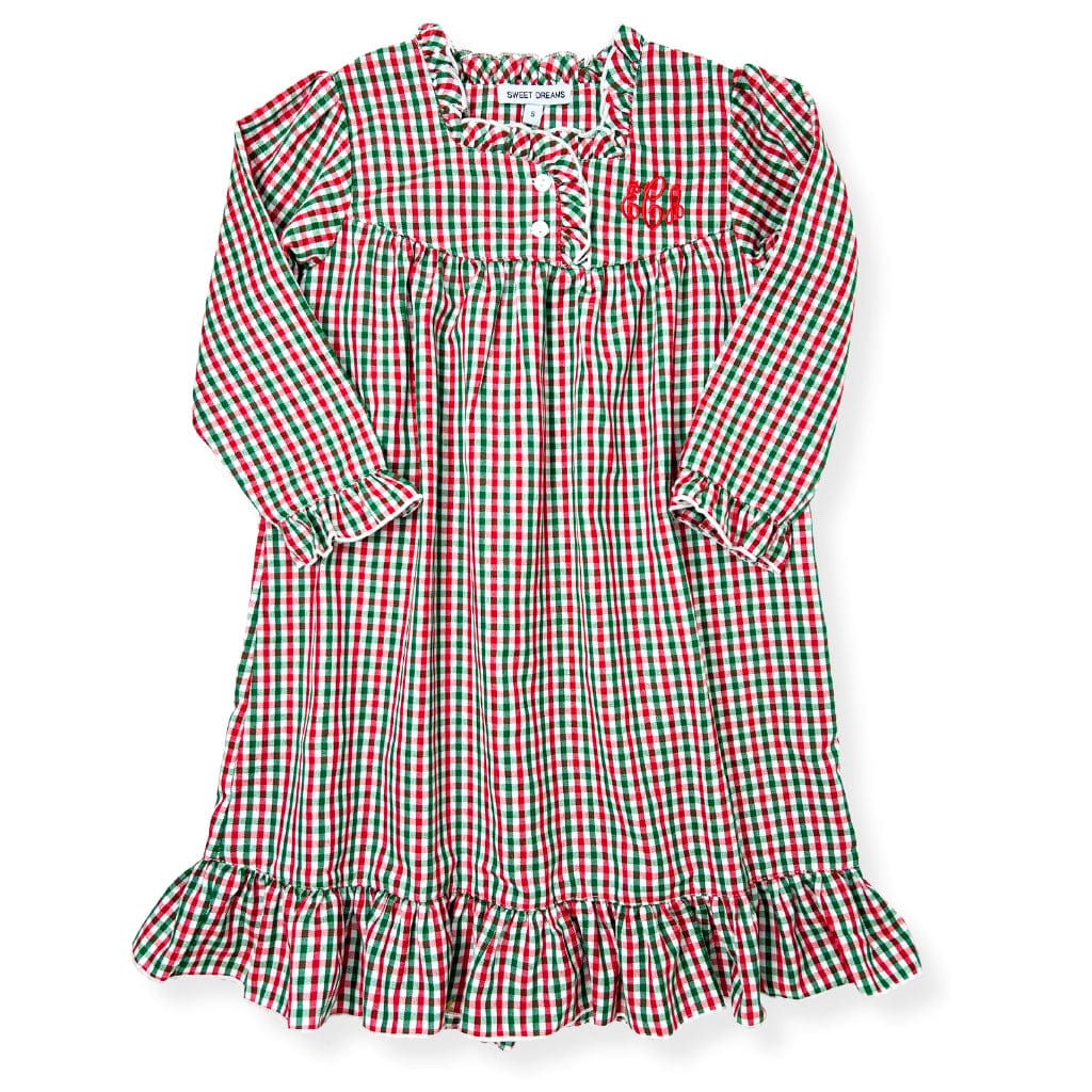 Red Green Check Nightgown - Main Image