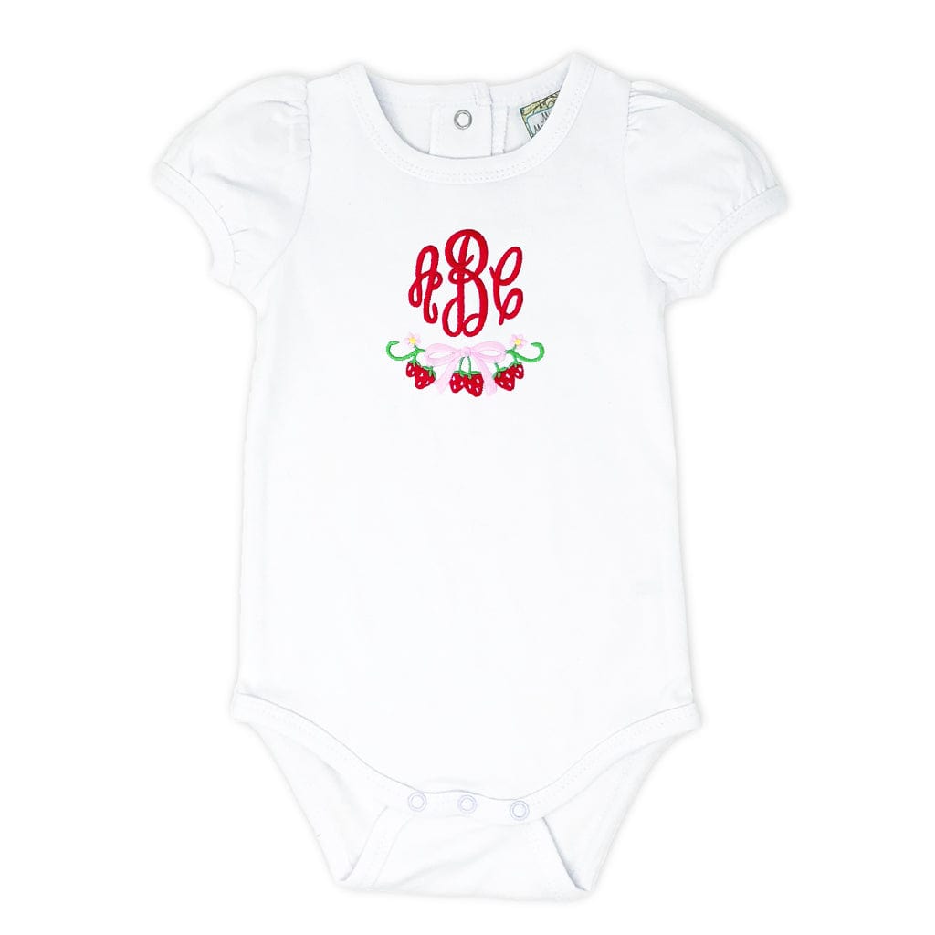 Monogrammed Strawberry Onesie