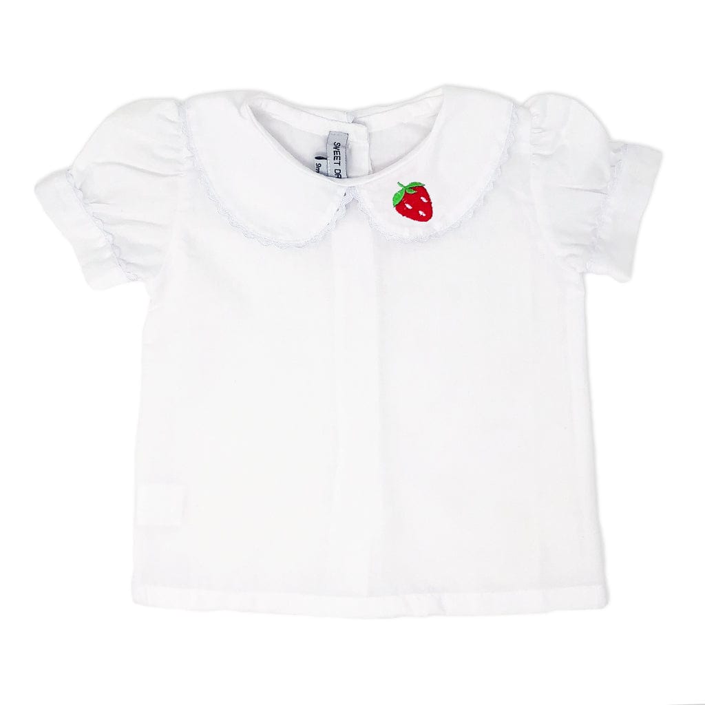 Strawberry Peter Pan Collar Shirt for Girls