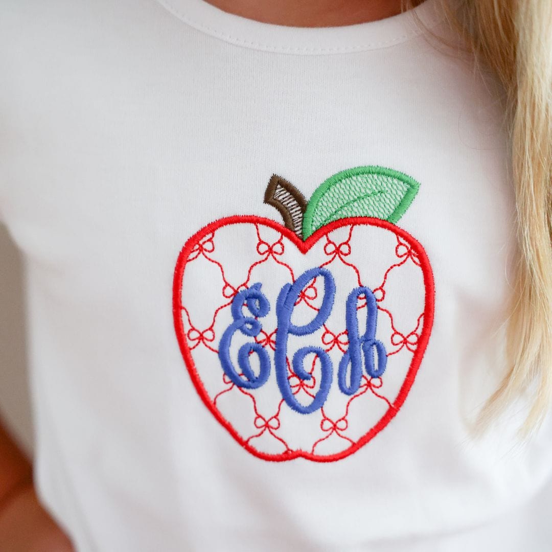 girls apple picking shirt monogram