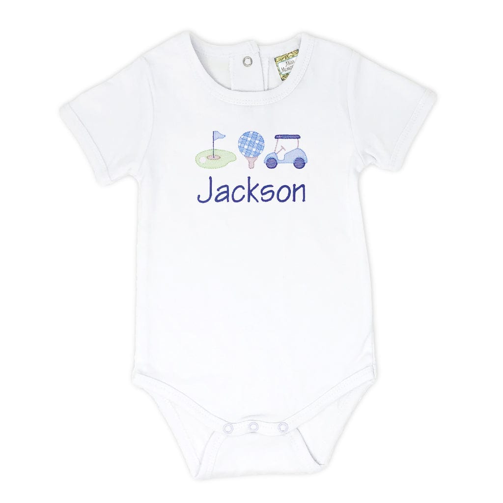 Boys Personalized Golf Baby Onesie