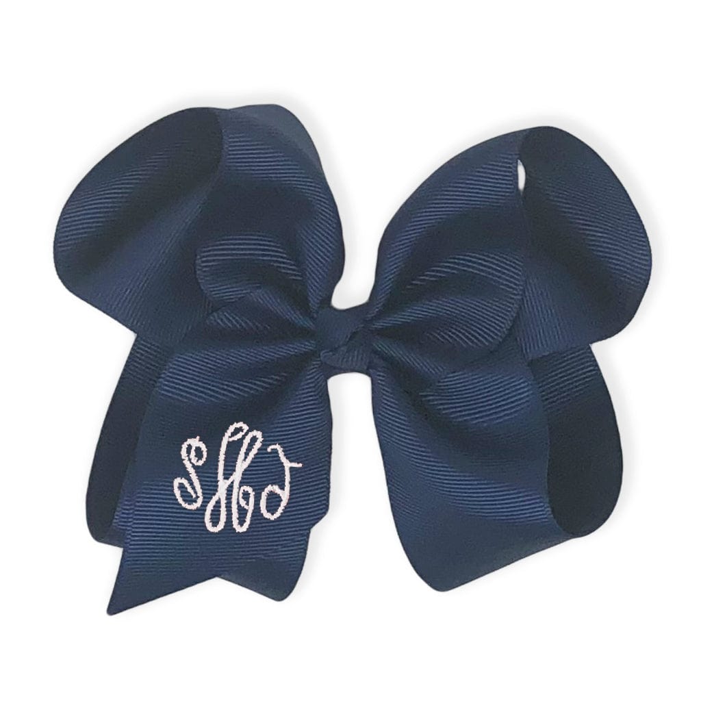 Navy Bow-Miss Monogram