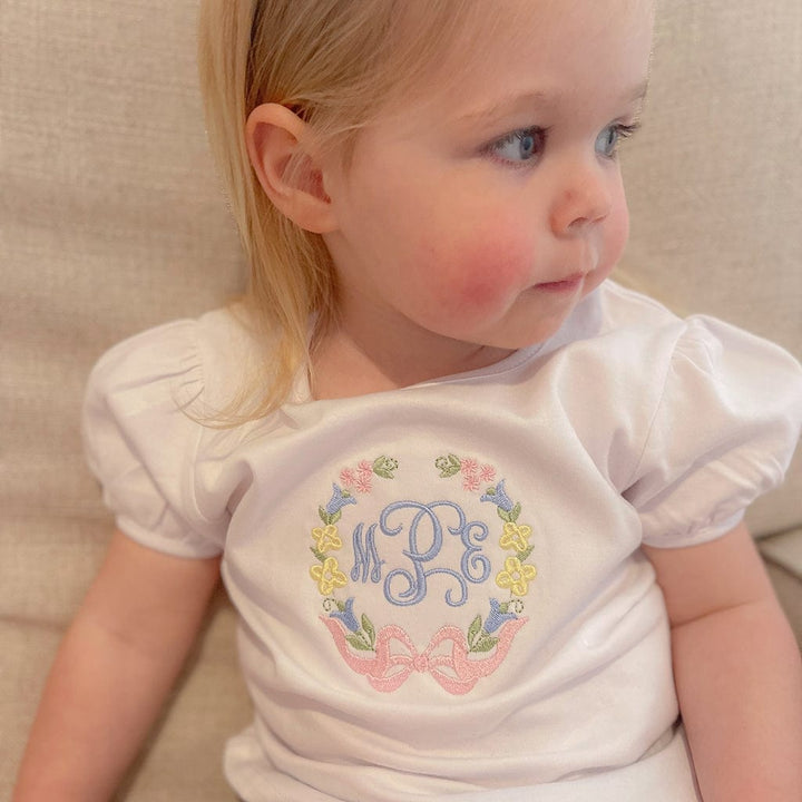 Girls Floral Shirt with Bow