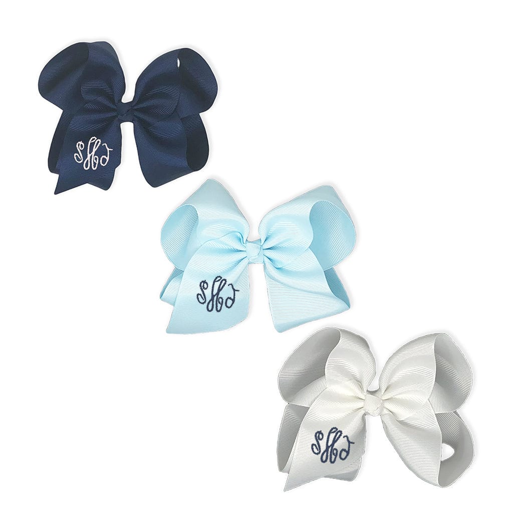 True Blue Bow Set-Miss Monogram