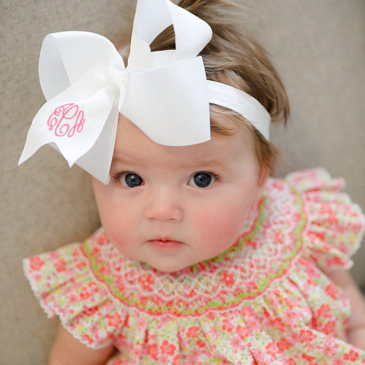 White Bow-Miss Monogram