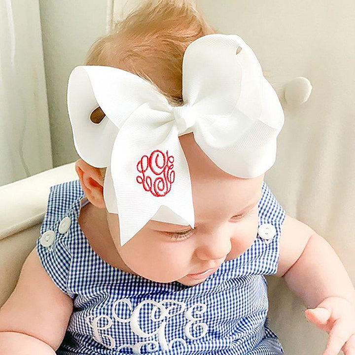 White Bow-Miss Monogram