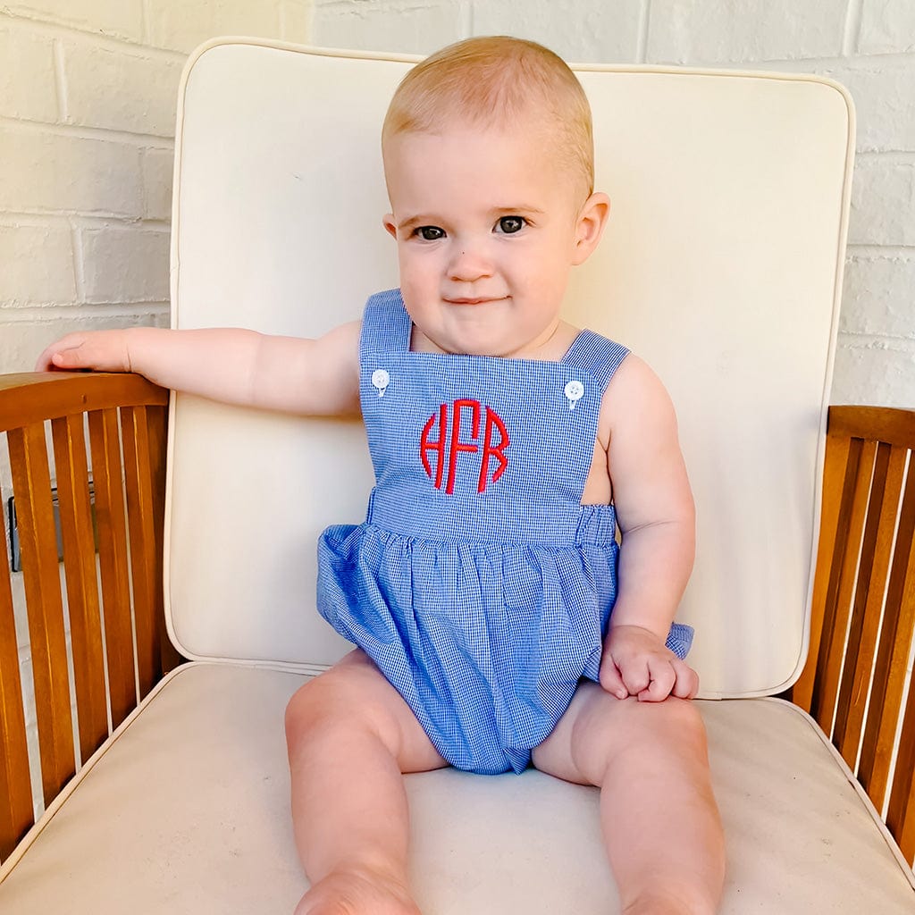 Monogrammed Baby Boy Bubbles & Sunsuits