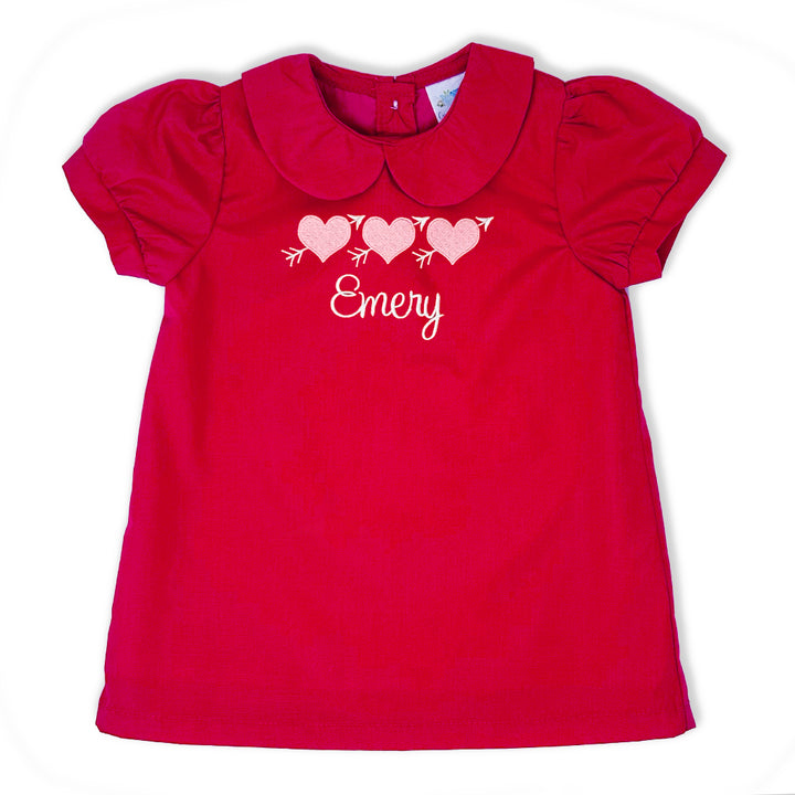 girls red valentines day dress