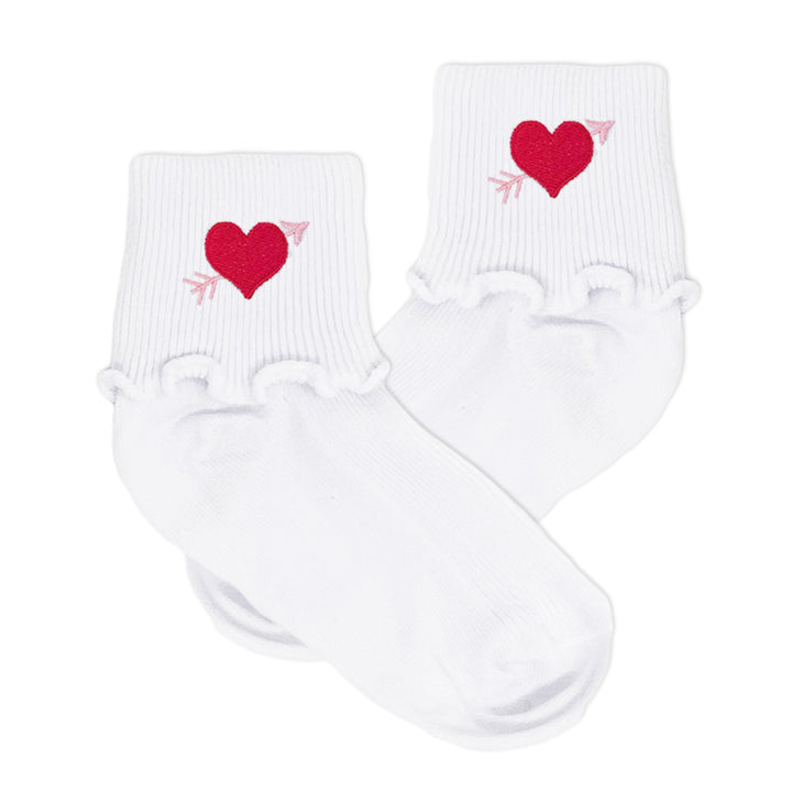 baby girls frill valentines socks