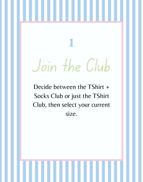 Step 1 - TShirt & Socks Club selection