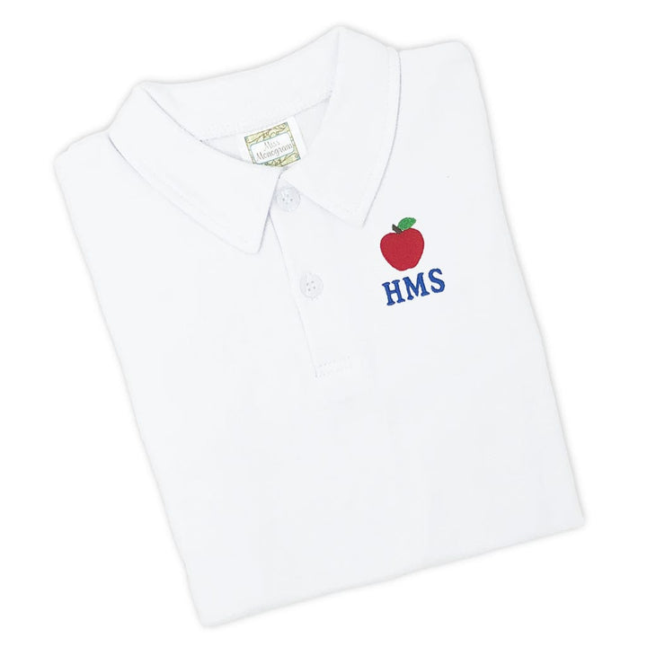 boys polo monogram with apple
