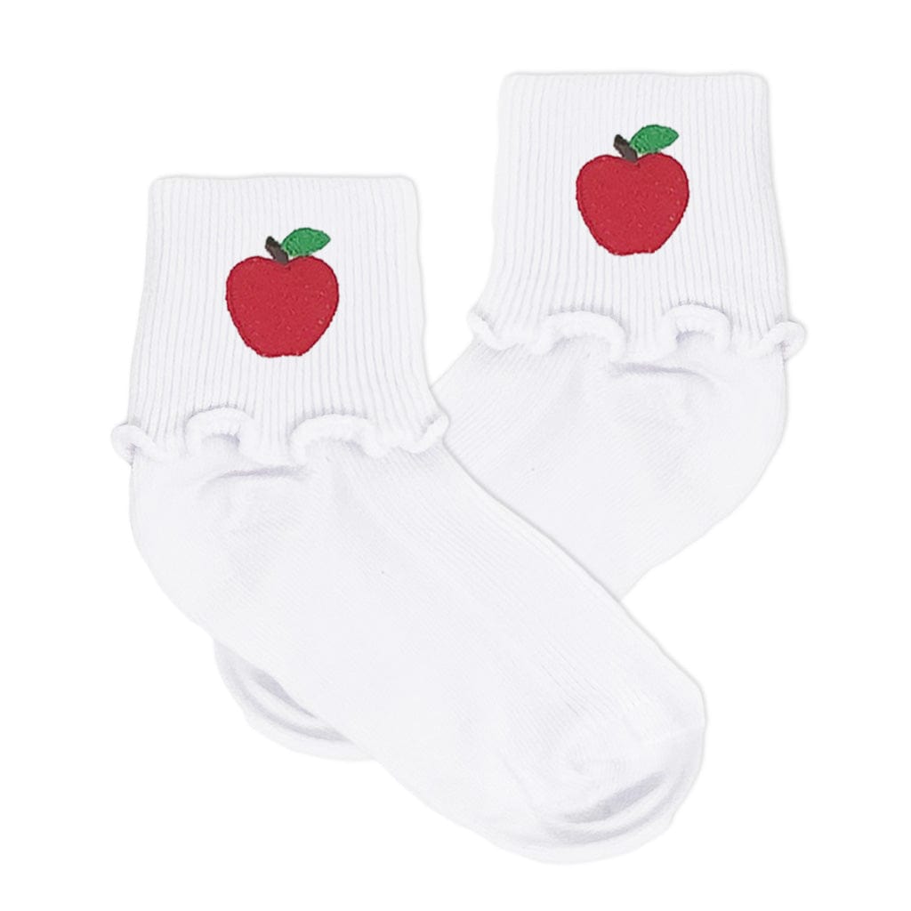 girls ruffle school socks apple