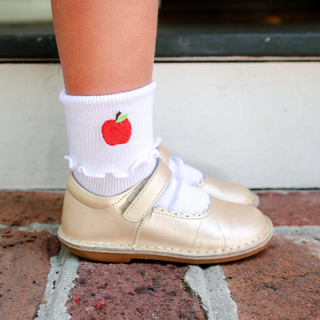 Girls Apple Ruffle Socks