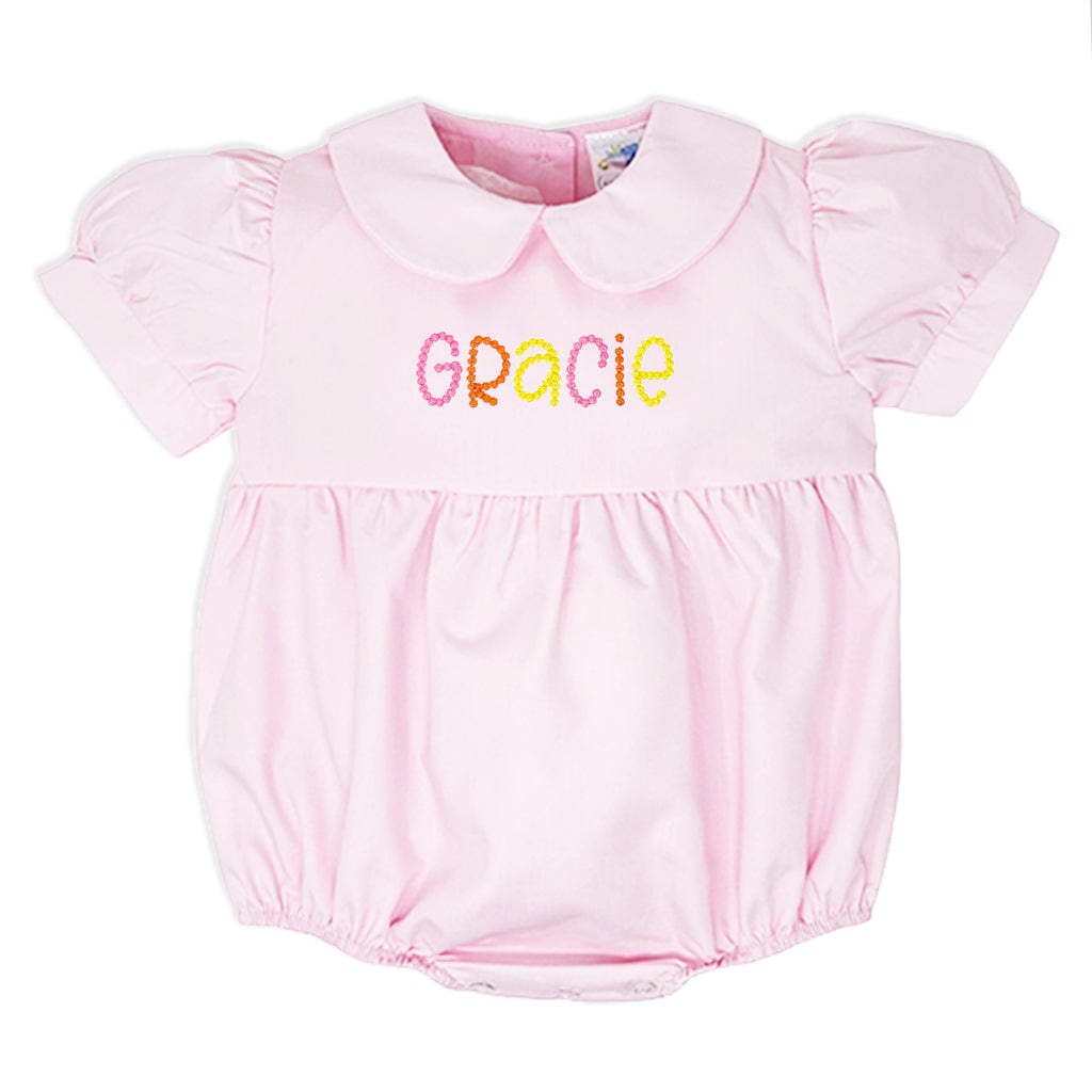 Pink Baby Bubble with monogrammed name