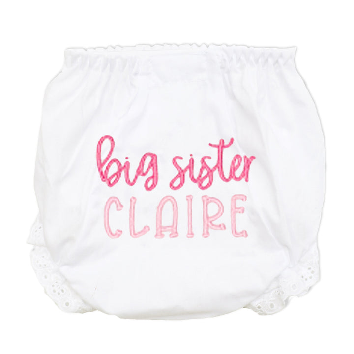 Personalized Big Sister Baby Bloomers