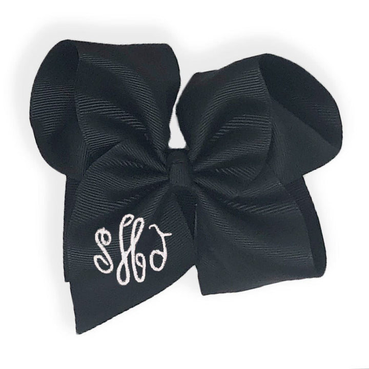 Black Monogrammed Hair Bow