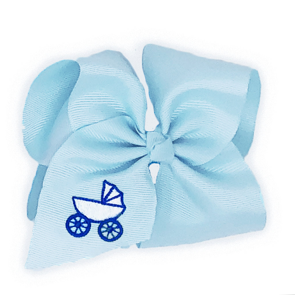 Blue Baby Carriage Hair Bow