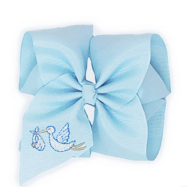 Blue Stork Hair Bow