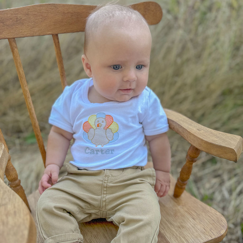 Embroidered turkey shirt for boys