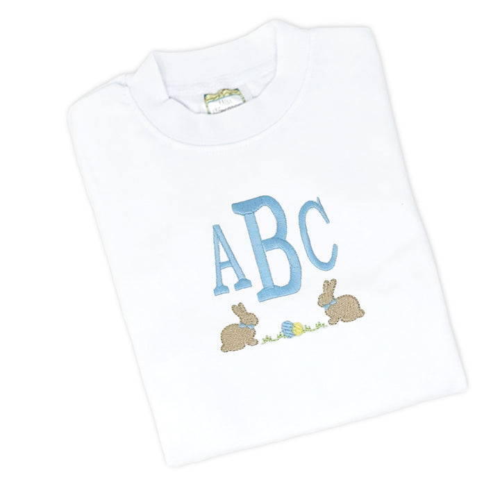 boys blue bunny t shirt