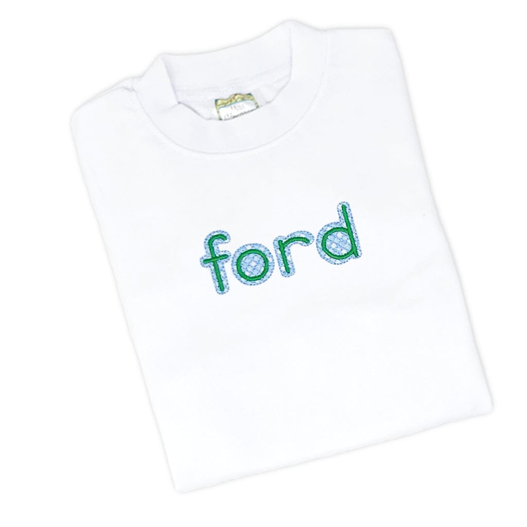 Boys Monogrammed Shirt with two color ginham letters