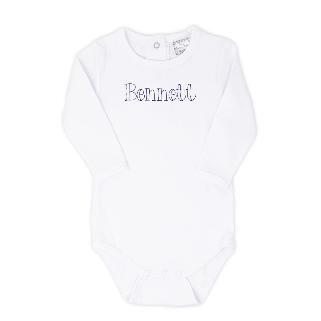 Boys personalized onesie with navy monogram