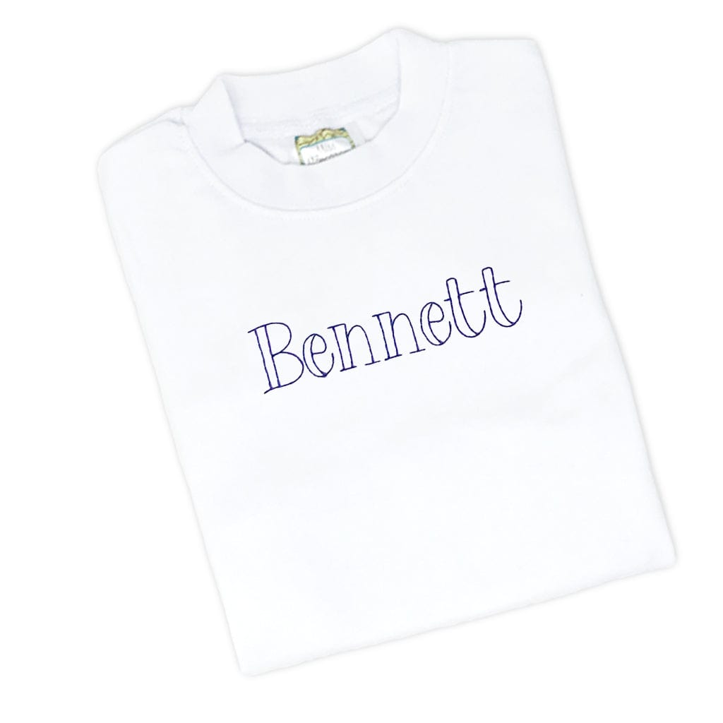 boys monogrammed shirt with navy name