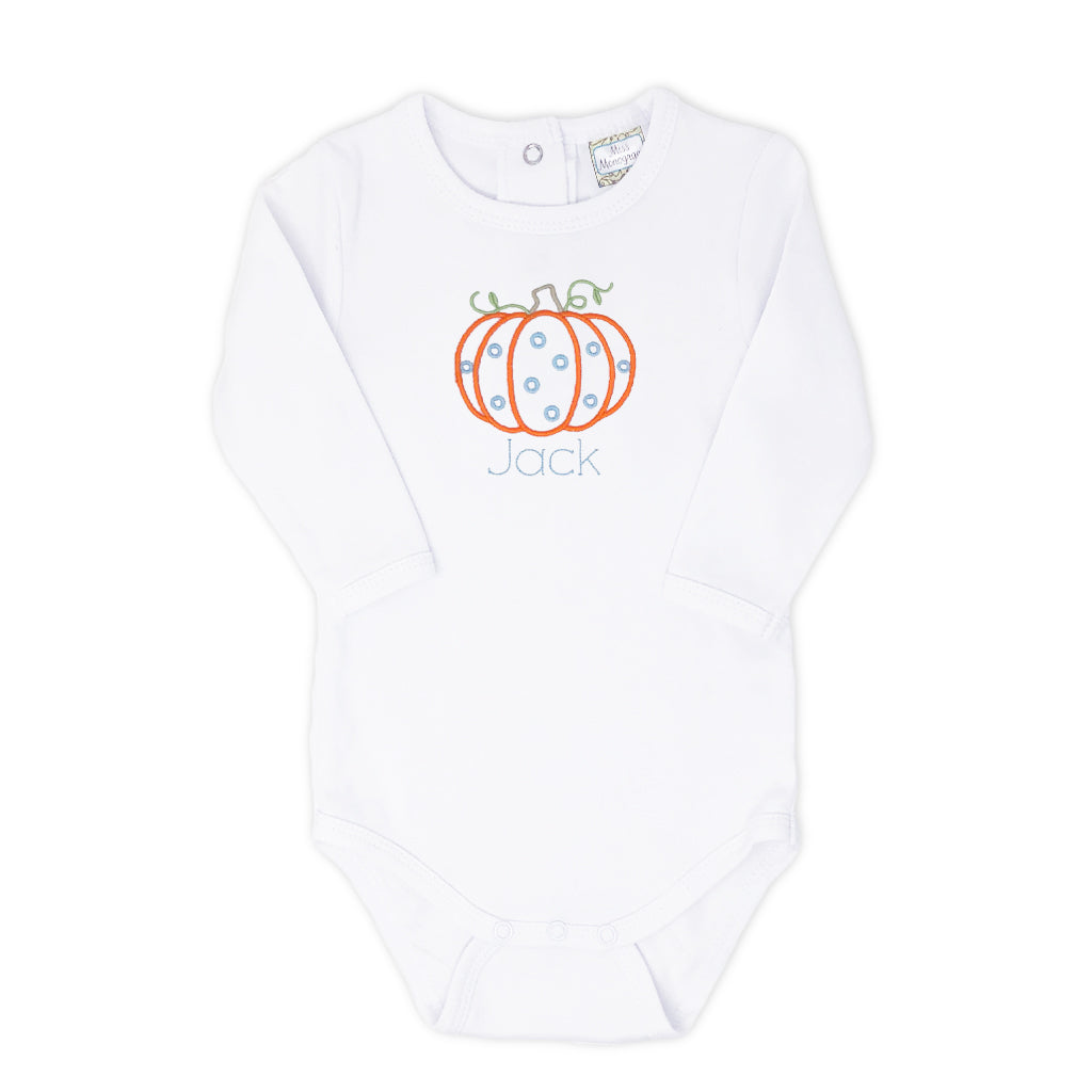 Boys Personalized Pumpkin Onesie