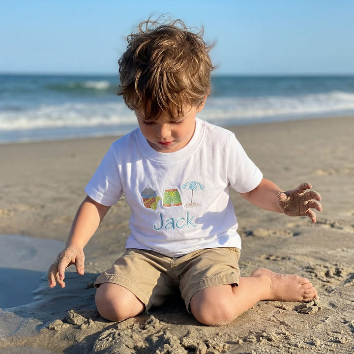 Boys Monogrammed Beach Themed TShirt