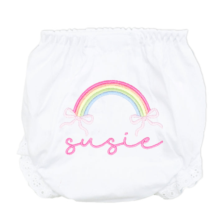 rainbows and bows baby bloomers