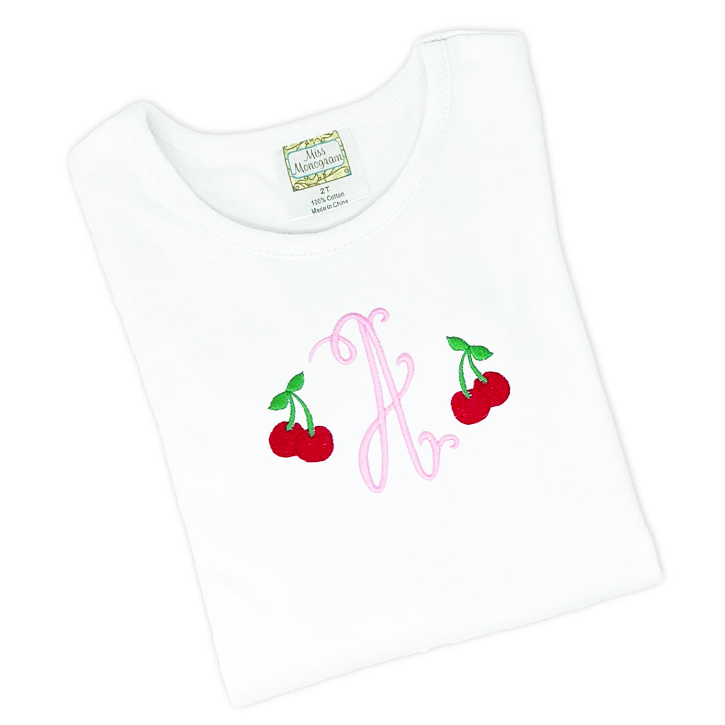 Cherry Monogram TShirt for Girl