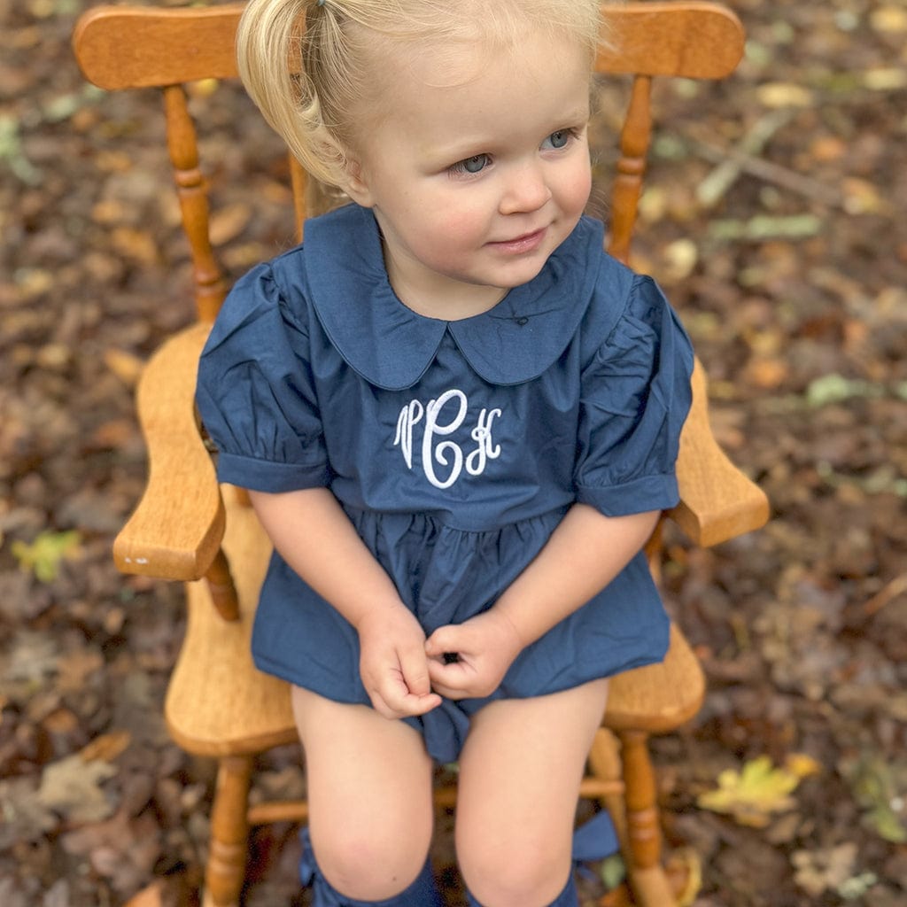 Navy Bubble Dress for Girls - Classic Sibling Match 3 Months Navy Bubble Dress for Girls - Classic Sibling Match 3 Months