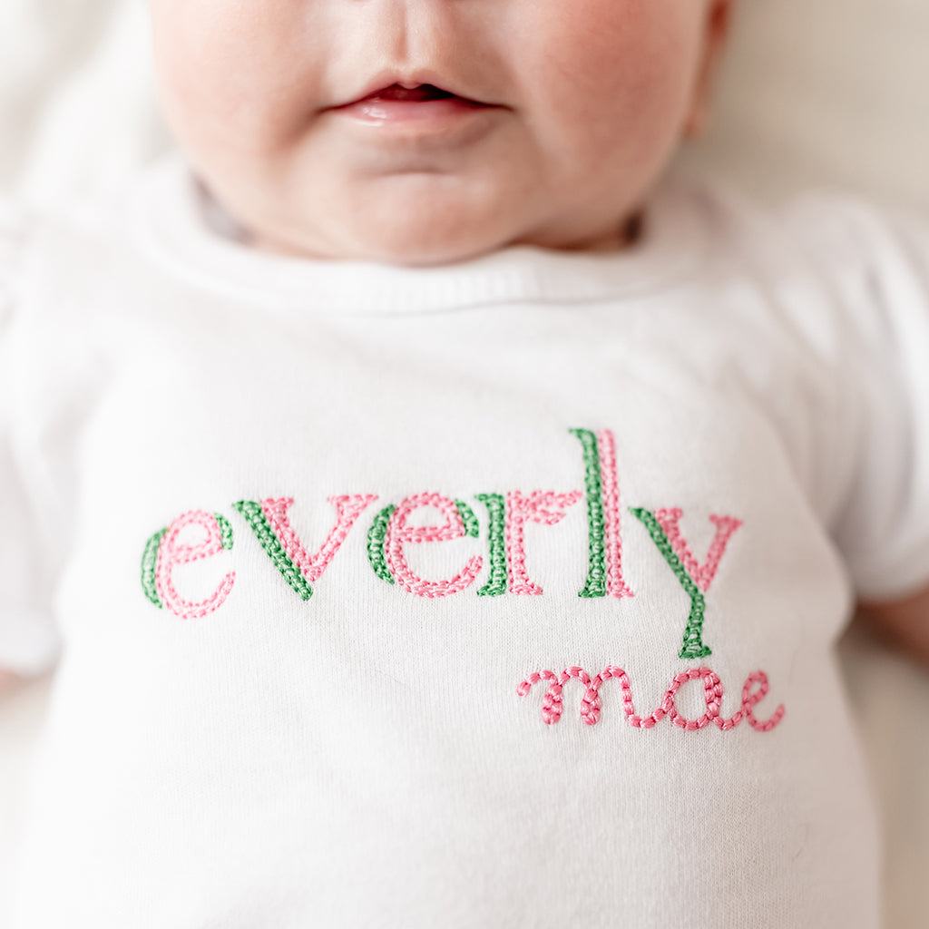 Double Name Monogrammed Onesie