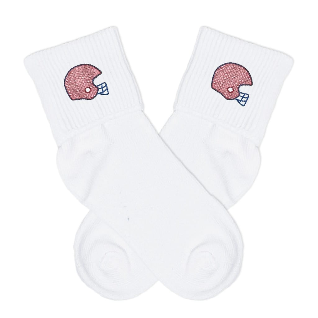 Football Helmet Fold Over Socks