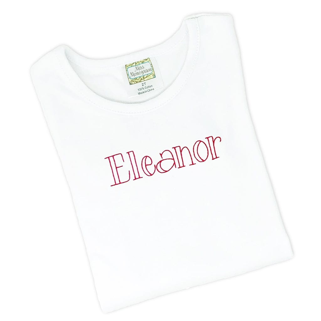Girls Personalized shirt with name in red