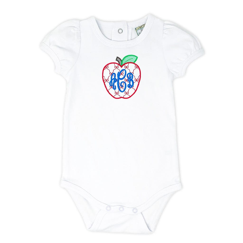 apple onesie monogrammed back to school