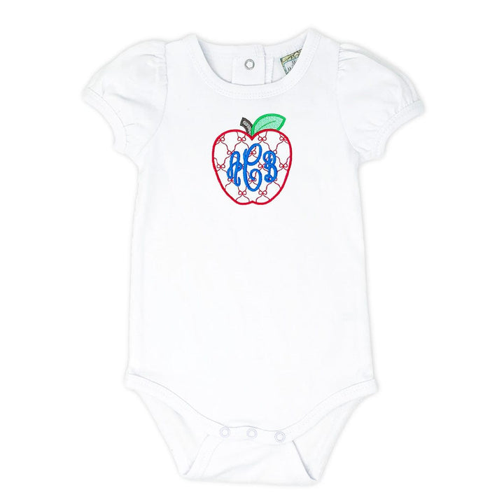 apple onesie monogrammed back to school