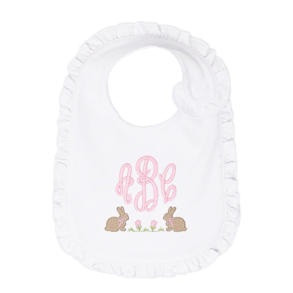 girls spring bunny bib