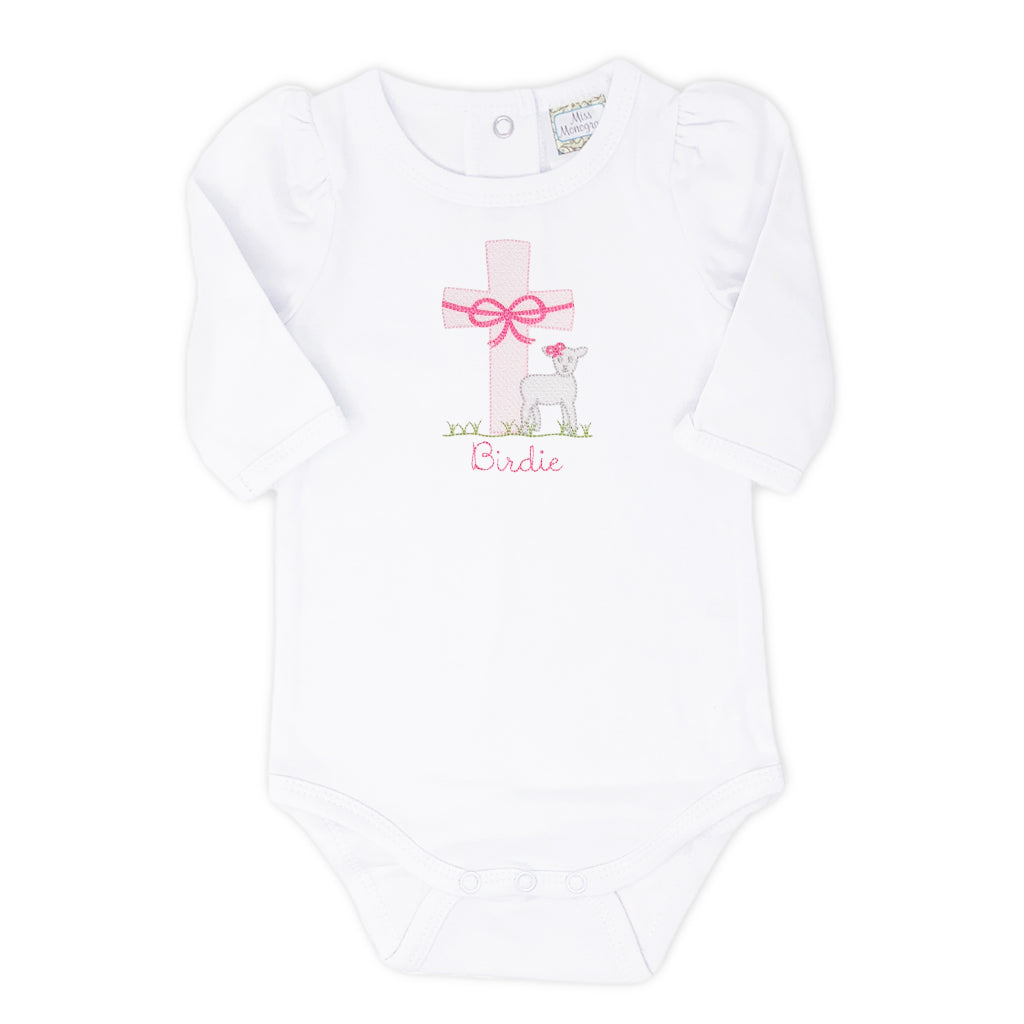 easter cross onesie baby girl