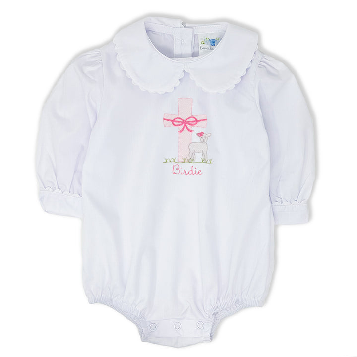 girls onesie easter cross